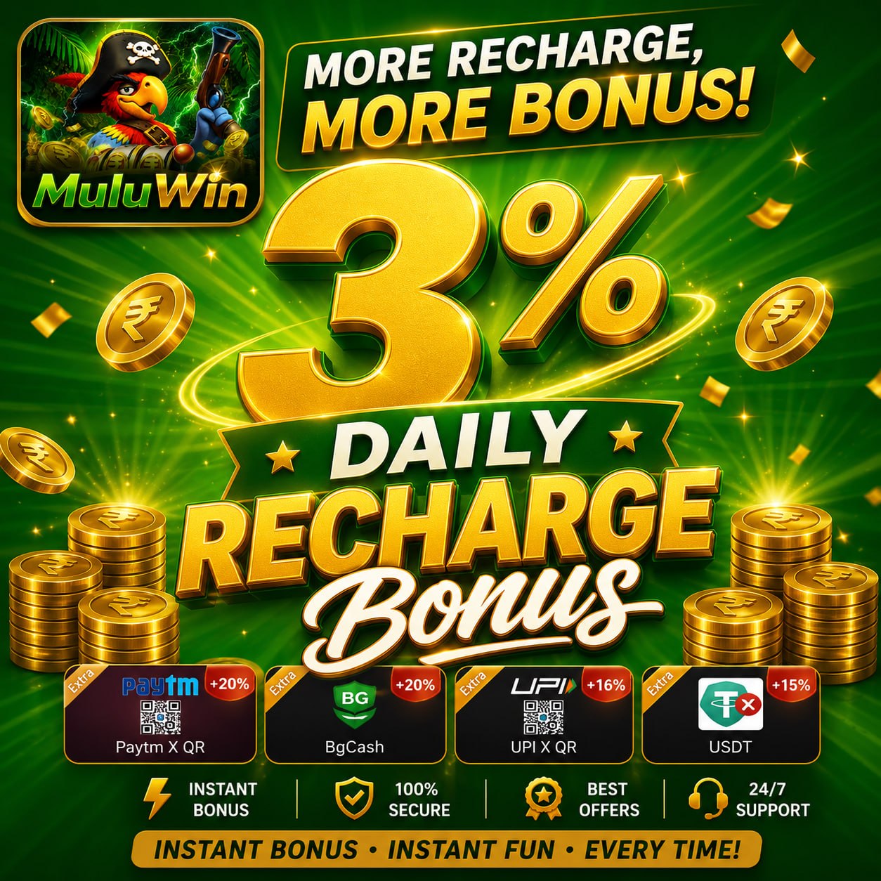 Mulu Win 3% Daily Recharge Bonus Guide
